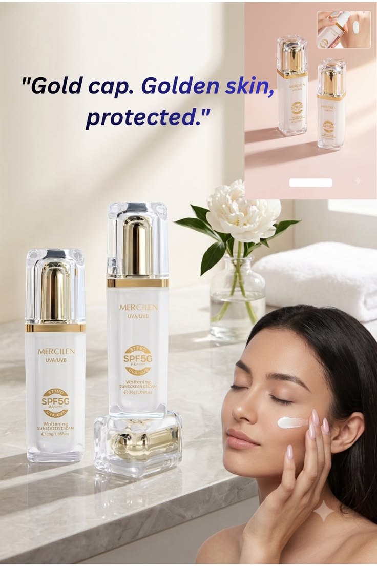 Skincare routine flat lay with serum and moisturizer